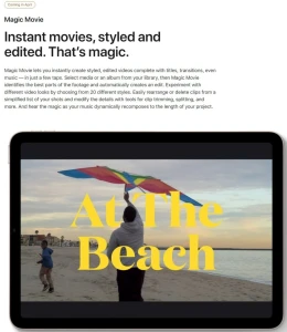 Apple поделился новыми функциями iMovie, которые появятся в апреле