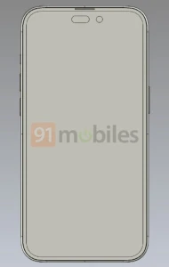iPhone 14 Pro изображен на рендерах с дизайном таблетки и отверстия вместо выемки