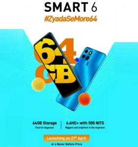 Infinix Smart 6 поступит в продажу в Индии 27 апреля