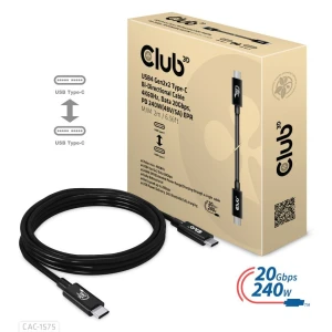 Club 3D представила кабели PD 240 Вт USB Type-C