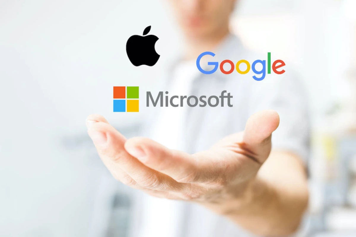 Google microsoft apple. Apple Microsoft. Корпорации Майкрософт гугл эпл. Гугл Мун. Беспарольная авторизация.