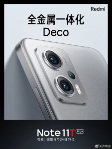 Новый тизер Redmi Note 11T Pro+ демонстрирует дизайн смартфона и камеры