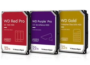 Western Digital представила жесткие диски серий Gold, Red Pro и Purple Pro емкостью 22 ТБ