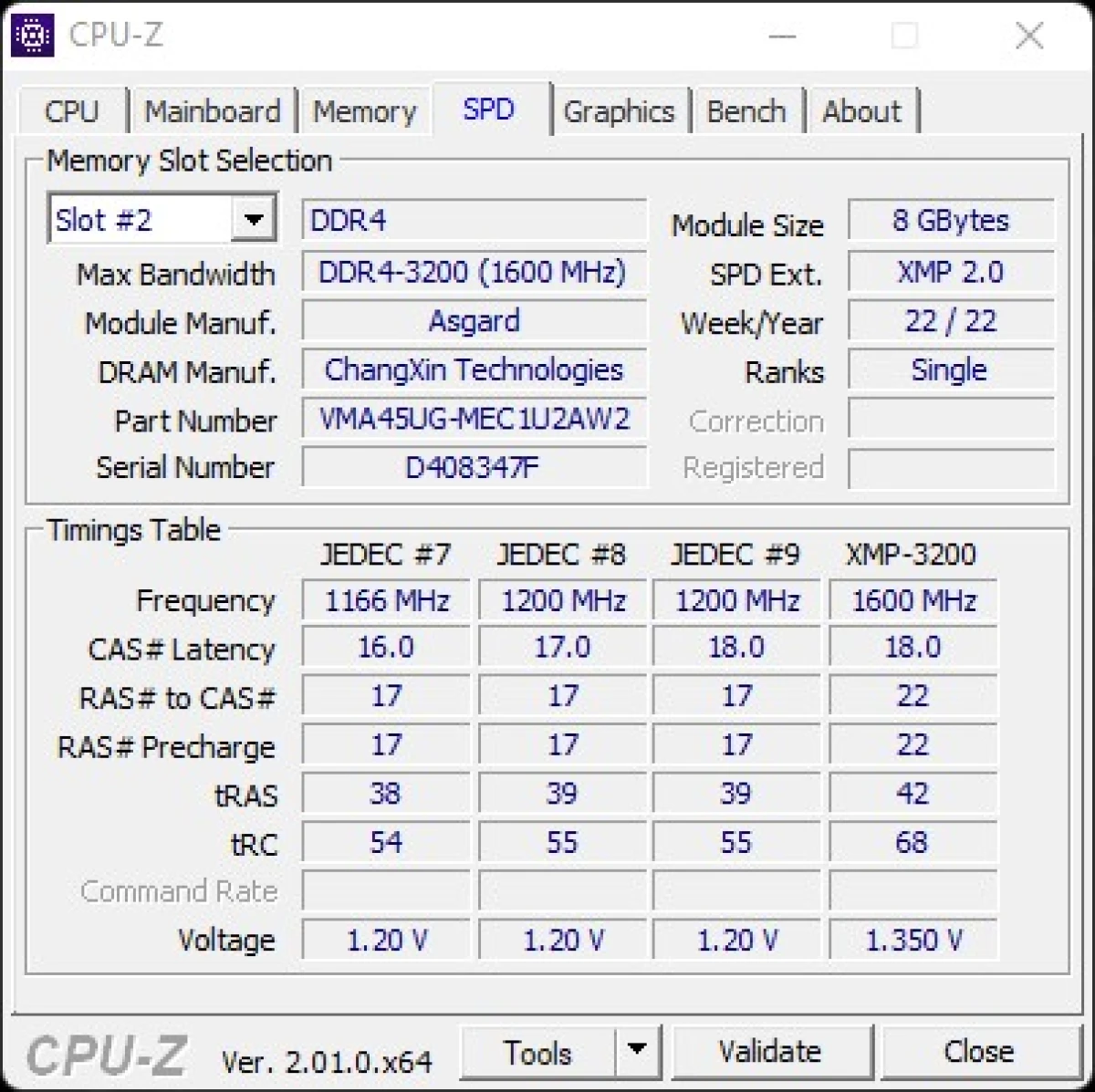 Тесты Asgard W2 RGB DDR4-3200 MHz 16GB