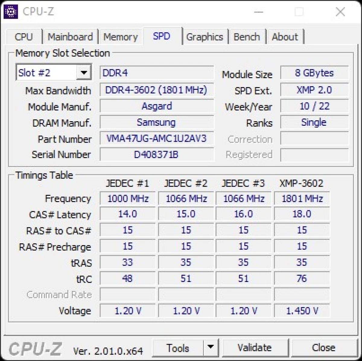 тесты Asgard Bragi V3 DDR4-3600 MHz CL14