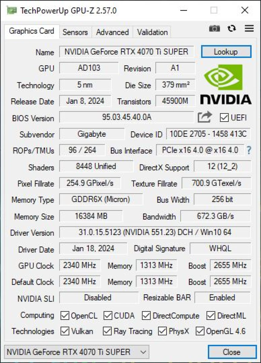 GeForce RTX 4070 Ti SUPER GAMING OC