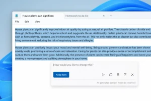 Блокнот в Windows 11 научили генерировать текст