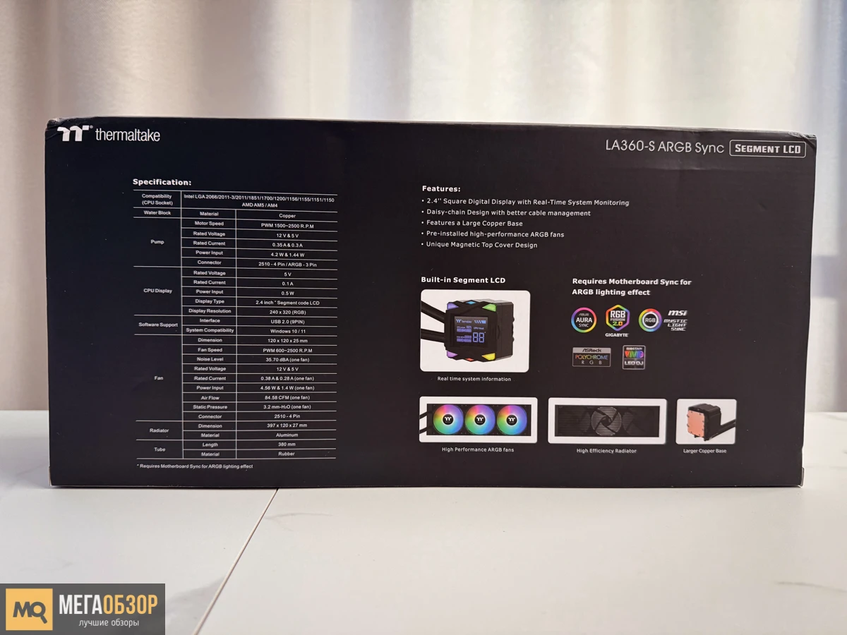 Thermaltake LA360-S ARGB комплектация