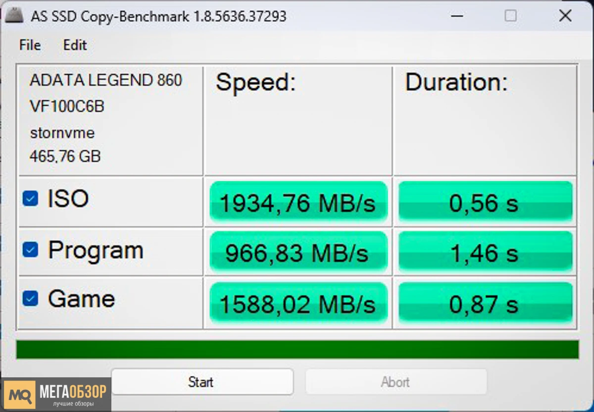 тесты ADATA Legend 860