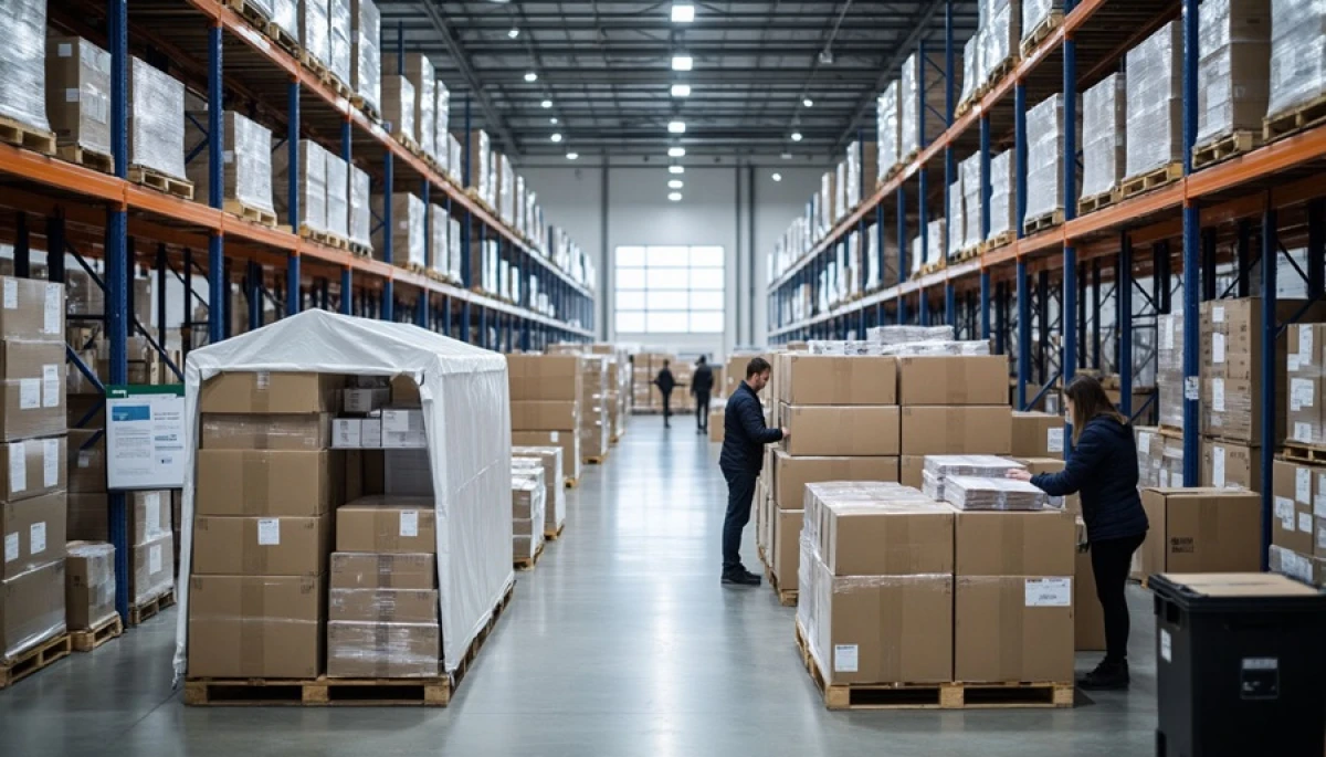 современный склад с организованными поставками