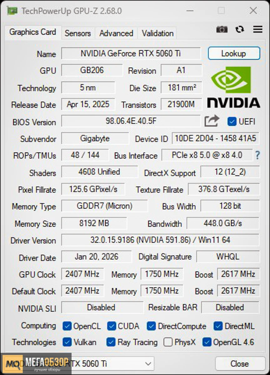 GeForce RTX 5060 Ti EAGLE OC ICE 8G обзор, тесты и сравнение с Radeon RX 9060 XT