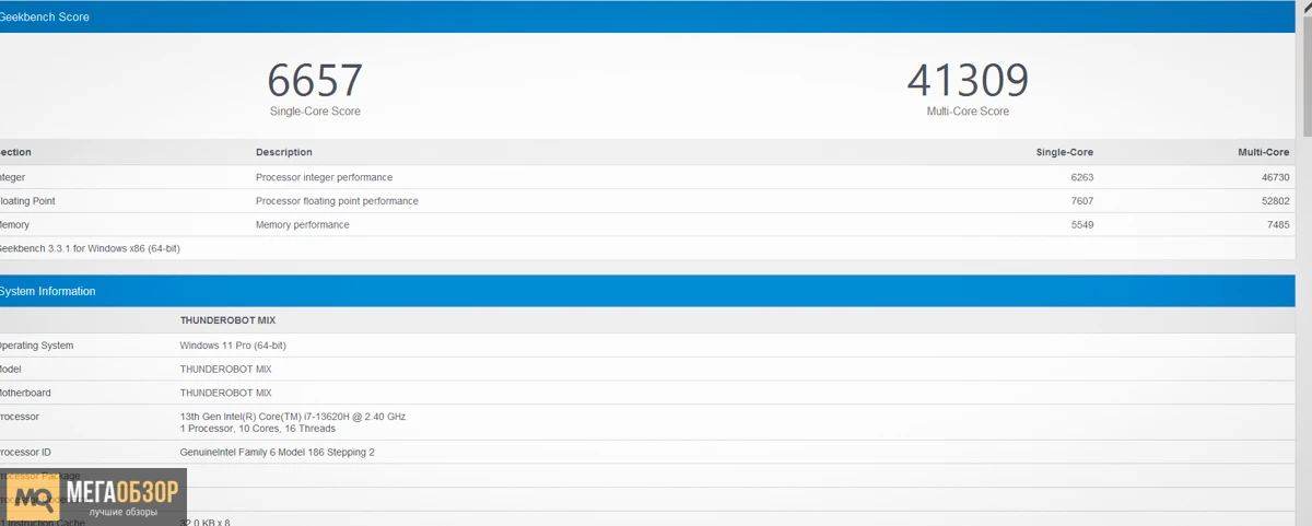 тесты ThundeRobot Mix