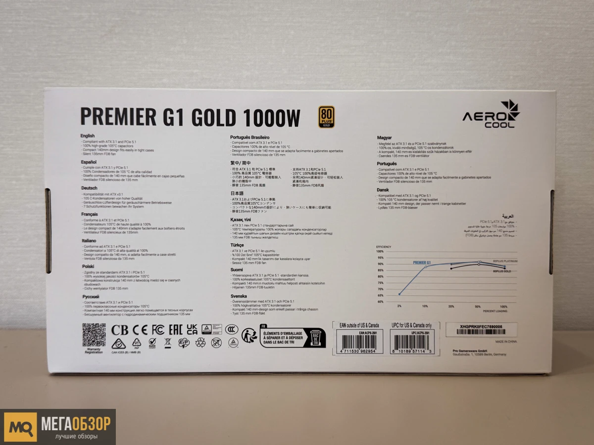 комплектация AeroCool PREMIER G1 100