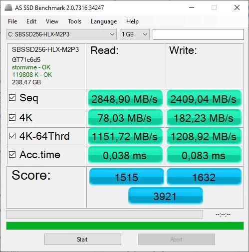 тесты Smarbuy Helix 256GB NVME