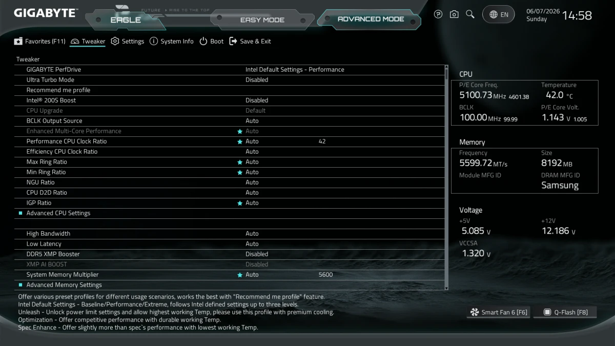 bios GIGABYTE Z890 Eagle Plus