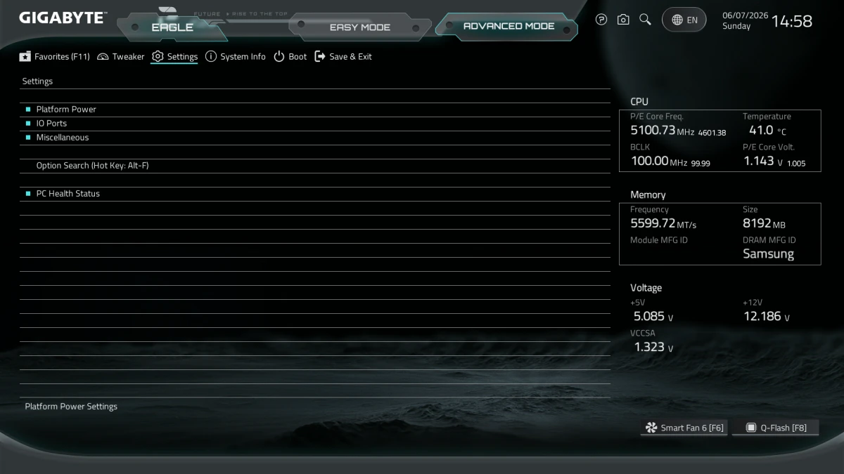 bios GIGABYTE Z890 Eagle Plus