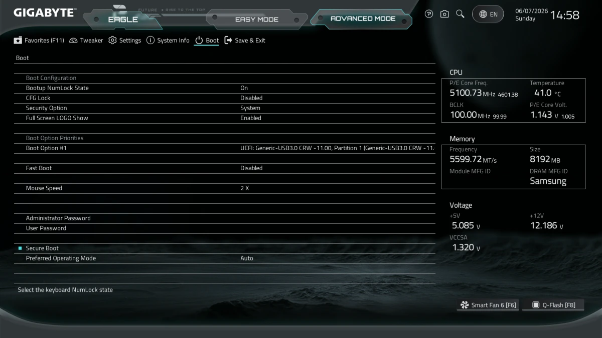 bios GIGABYTE Z890 Eagle Plus