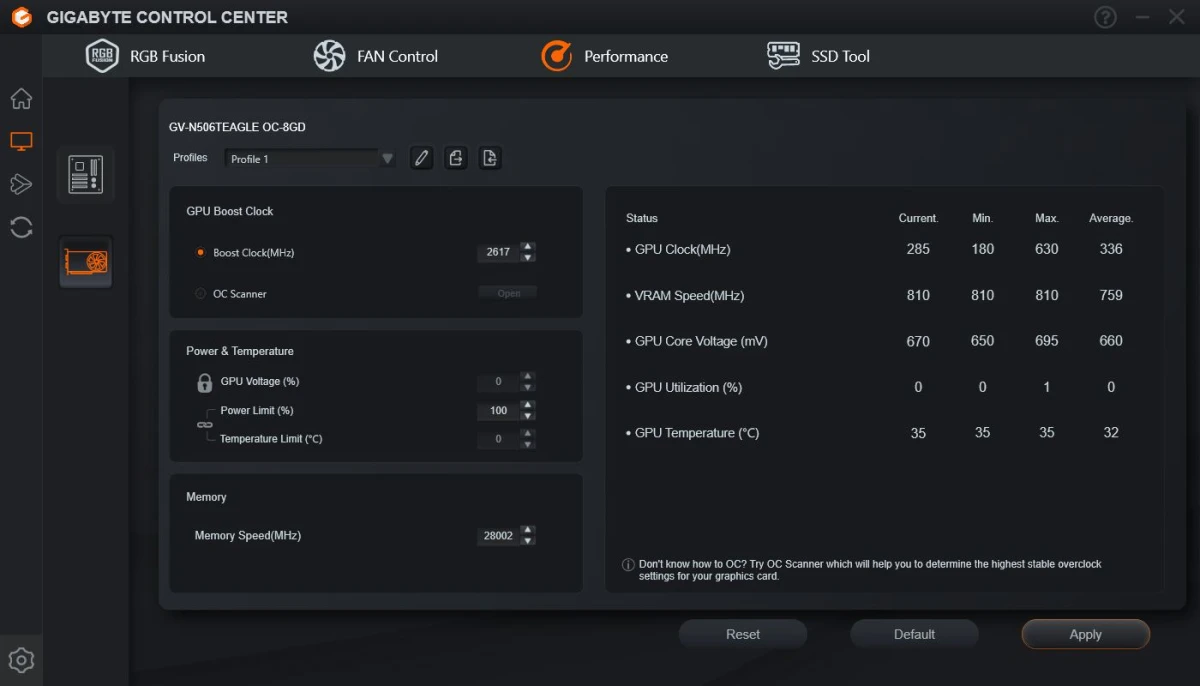 софт GIGABYTE GeForce RTX 5060 Ti EAGLE OC 8G