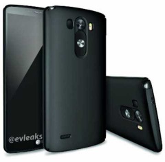 Рендер чёрной версии LG G3 в защитном чехле