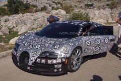 Фотографы засекли «мул» преемника Bugatti Veyron 