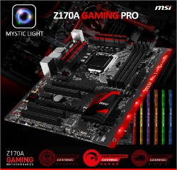 Материнская плата MSI Z170A Gaming Pro с настраиваемой подсветкой