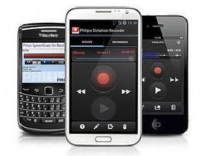 Philips SpeechAir диктофон , работающий под управлением OC Android